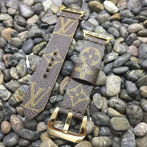 Upcycled Louis Vuitton Apple Watch Band .